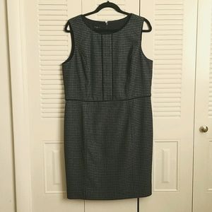 Pencil dress, navy, herringbone